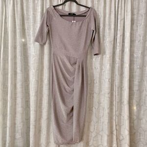 Sparkle light purple evening dress with side slit